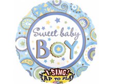 Dainuojantis folinis balionas "Baby boy" (71cm)